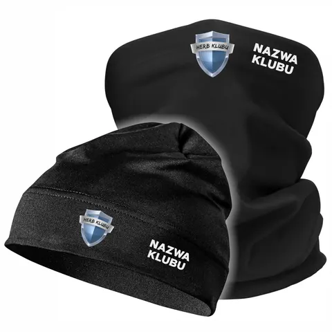 HERB + NAZWA KLUBU - czapka i komin termoaktywny