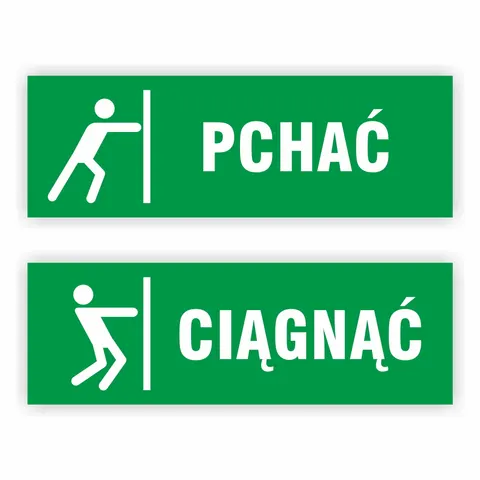 Pchać / Ciągnąć - naklejki poziome