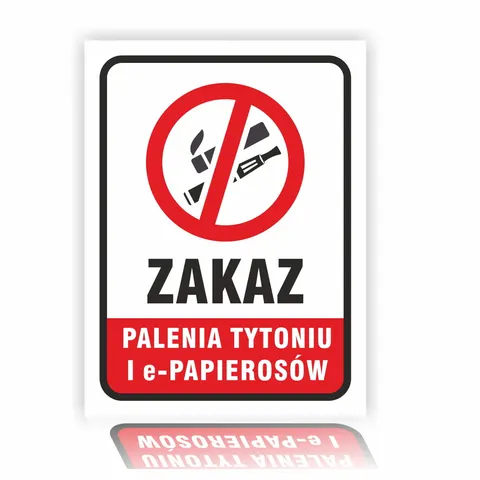 Zakaz palenia tytoniu i e-papierosów - naklejka