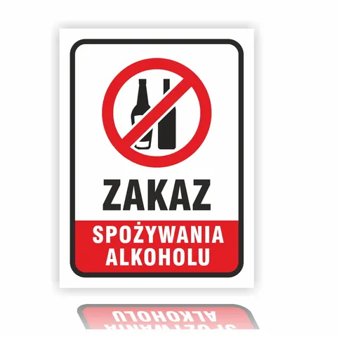 Zakaz spożywania alkoholu - tabliczka