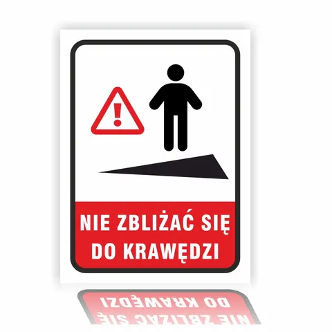 Nie zbliżać się do krawędzi - tabliczka