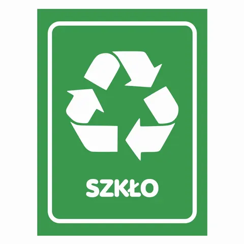 Szkło - naklejka do segregacji śmieci