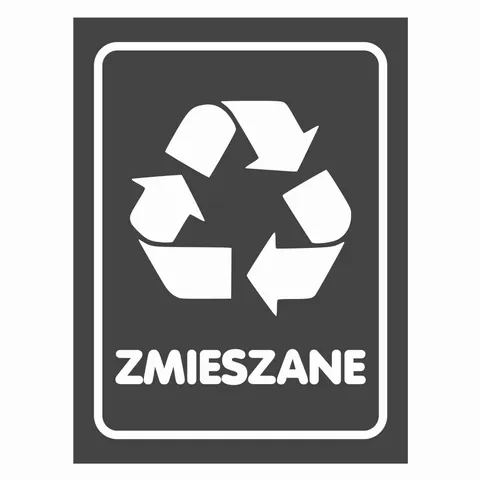 Zmieszane - naklejka do segregacji śmieci
