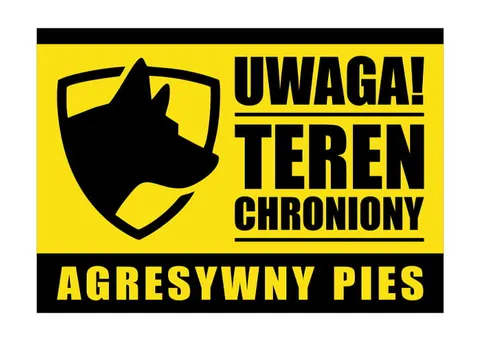 TEREN CHRONIONY ZŁY PIES - tabliczka 20x14 cm
