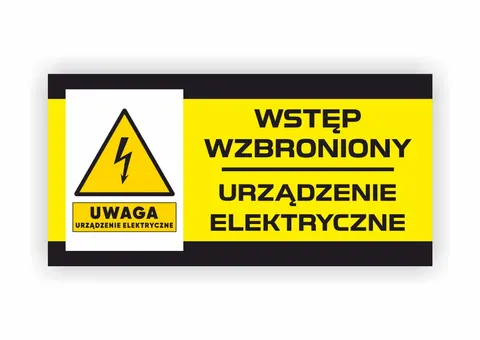 Wstęp wzbroniony Urządzenie elektryczne - naklejka