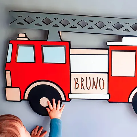Lampka LED wóz strażacki 80 cm – lampka do pokoju dziecka