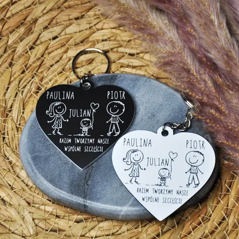 Breloczek na Walentynki „Rodzina” – personalizowany brelok prezentowy