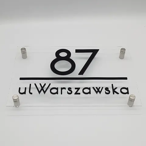 Nowoczesna tabliczka adresowa na dom – oznaczenie adresu budynku