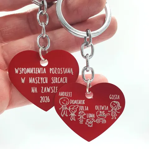 Personalizowane aluminiowe breloczki „Nasza Rodzina” – breloki z grawerem