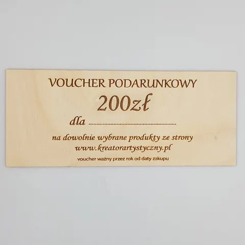 Voucher prezentowy 200 zł – bon podarunkowy na personalizowane prezenty