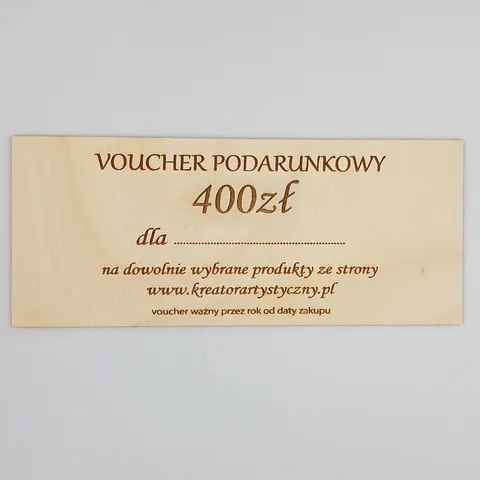 Voucher prezentowy 400 zł – bon podarunkowy na personalizowane prezenty
