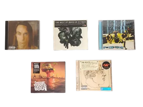 Gorillaz / The Roots / Iggy Pop / Massive Attack / No Use for a Name - Zestaw 5 płyt CD