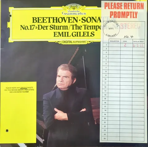 Emil Gilels: Beethoven: Sonatas No. 17 'Der Sturm' / No. 18 LP 2532061 Deutsche Grammophon EX