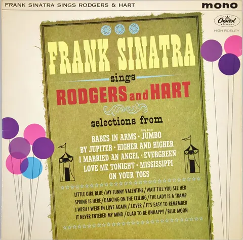 Frank Sinatra: Frank Sinatra Sings Rodgers & Hart LP W1825 Capitol EX