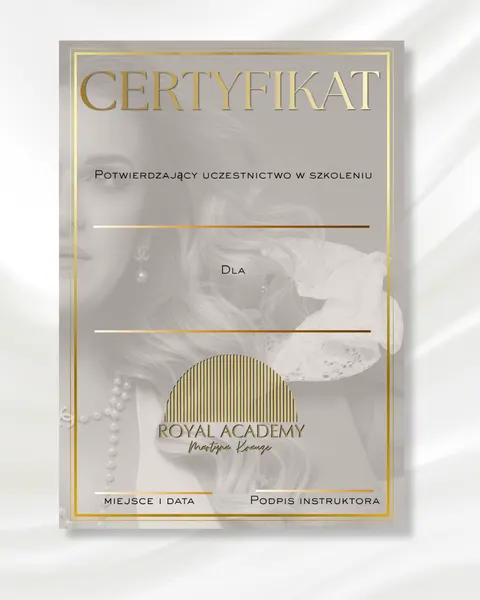 Certyfikat szkoleniowy BEAUTY