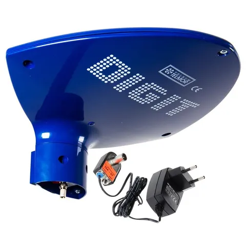 Antena DVB-T digit activa niebieska z filtrem LTE TELMOR