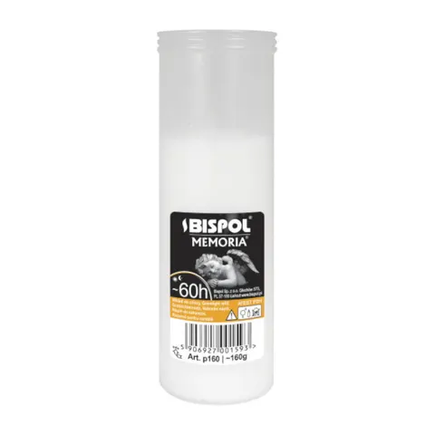BISPOL MEMORIA Wkład do zniczy parafinowy P160 60 h, 1 szt