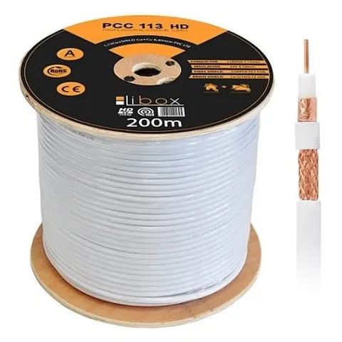 Kabel koncentryczny RG6U PCC113-200 CU+CU+CU HD 200m-rolka LIBOX