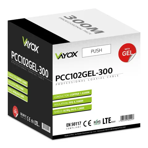 Kabel koncentryczny żelowany PCC102GEL rolka 300m Vayox