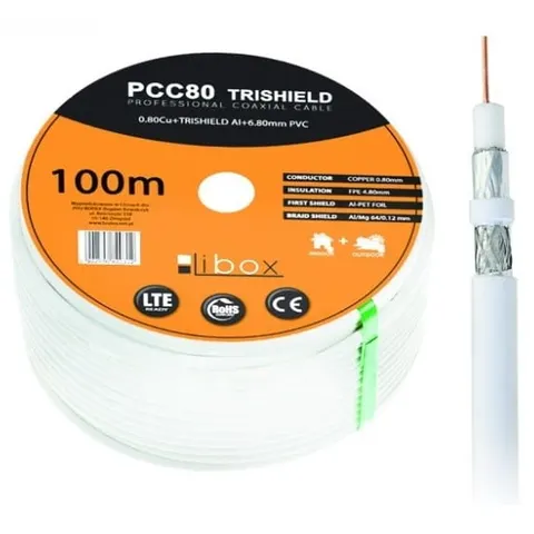Kabel koncentryczny PCC80 trishield LIBOX rolka 100m