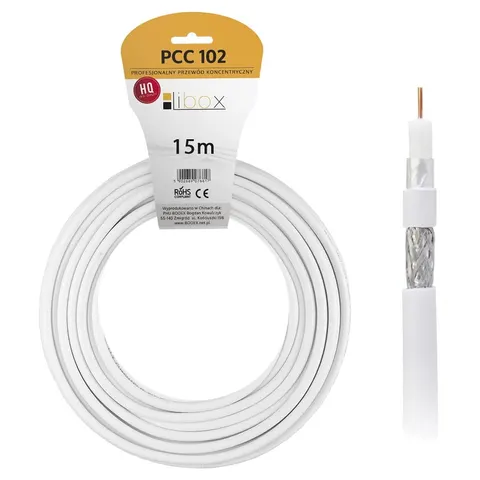 Kabel koncentryczny RG6U 15M LIBOX PCC102-15