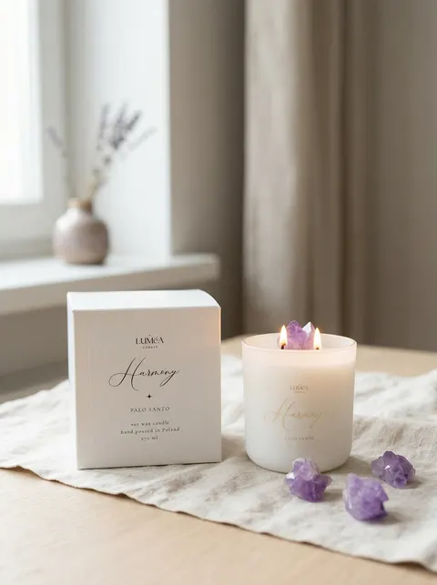 Light of HARMONY – sojowa świeca Luméa Candle z ametystem