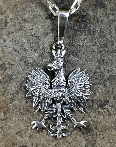 Srebrna zawieszka z polskim godłem