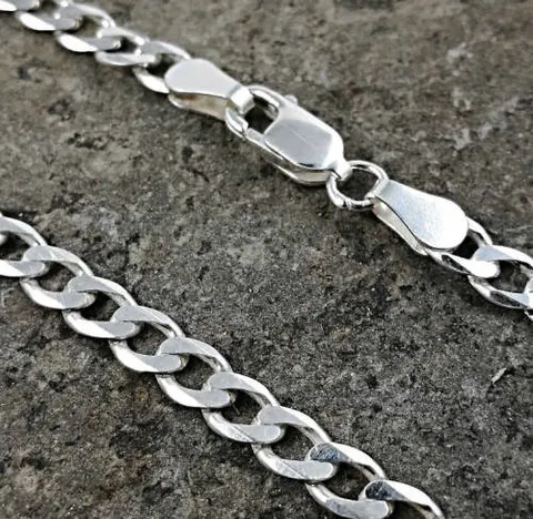 Łańcuszek srebrny męski typu pancer 4 mm