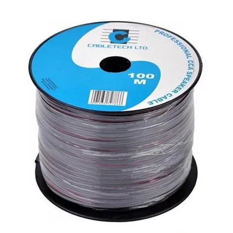 Kabel głośnikowy CCA 2X0,20 czarny 100M