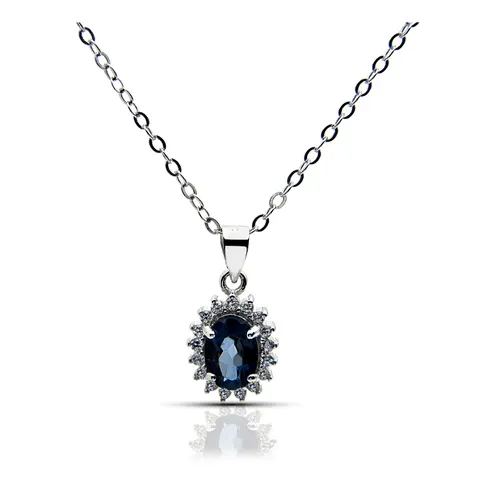 Srebrny naszyjnik z topazem London Blue