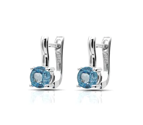 Srebrne kolczyki z topazem Swiss Topaz