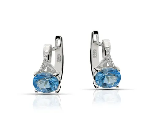 Srebrne kolczyki z topazem Swiss Topaz