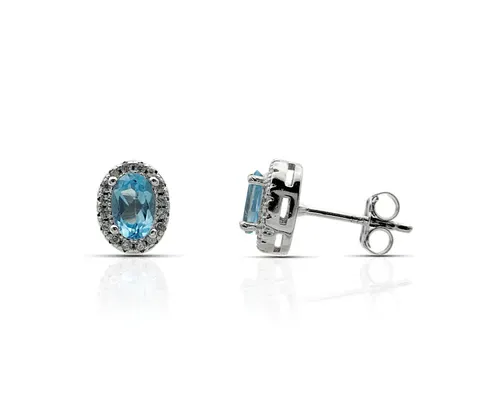 Kolczyki wkrętki z topazem Swiss Topaz
