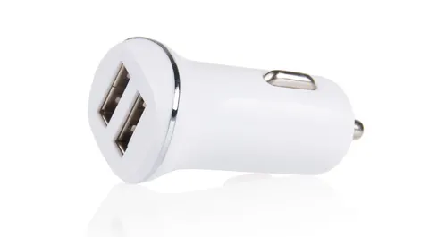 Ładowarka samochodowa 2100mA 2 gniazda USB biała LB0091 LIBOX