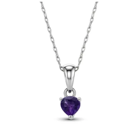 Naszyjnik srebrny z ametystem • Heart Cut 5 mm