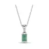 Naszyjnik srebrny ze szmaragdem • Emerald Cut 6×4 mm