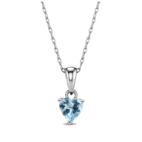 Naszyjnik srebrny z topazem • Heart Cut 5×5 mm