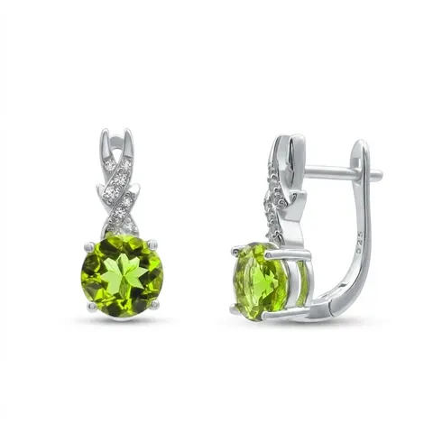 Kolczyki z naturalnym perydotem 7 mm – Oliwinowy Blask
