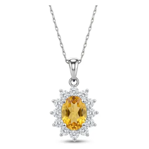Naszyjnik srebrny z cytrynem Słoneczny Amulet