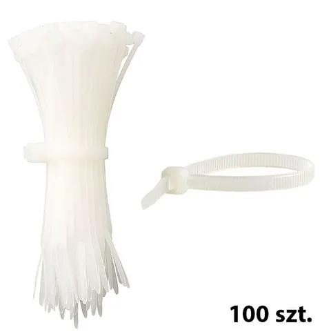 Opaski zaciskowe 3,5mm/150mm białe 100szt