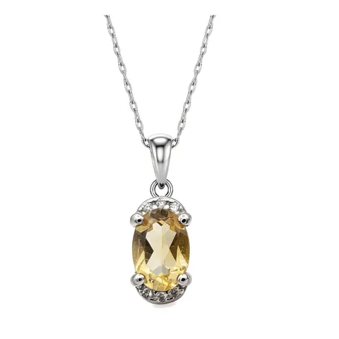 Naszyjnik srebrny z naturalnym cytrynem – Citrine Elegance