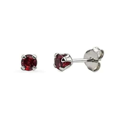 Kolczyki srebrne z naturalnym granatem – Mini Gems Ruby Red