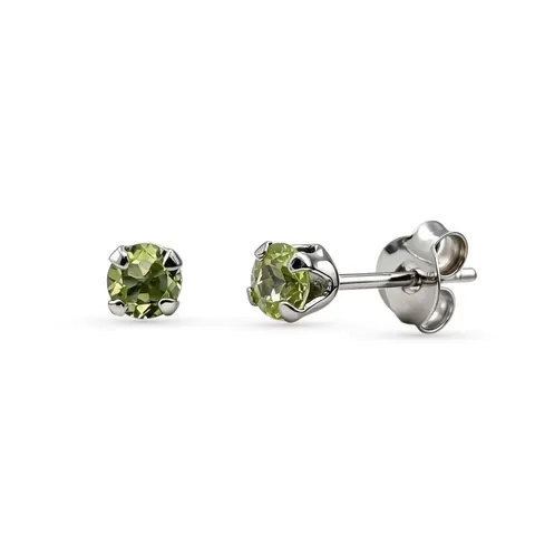 Kolczyki srebrne z naturalnym perydotem – Mini Gems Green