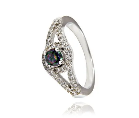 Srebrny pierścionek z mistycznym topazem - karmazycja
