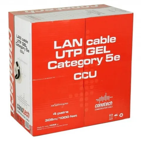 Kabel komputerowy skrętka UTP CU CAT 5E + ŻEL