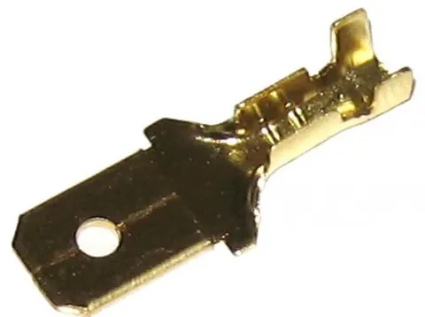 Konektor 6,3mm Złoty Męski Duży LIBOX LB0043 - 100 szt