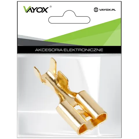 Konektor 6,3mm złoty żeński duży LIBOX LB0044 - 5 szt