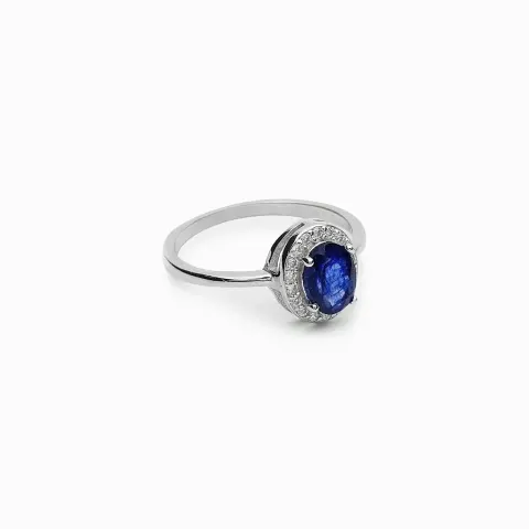 Srebrny pierścionek z naturalnym szafirem 7×5 mm