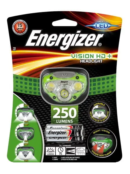 Latarka ENERGIZER czołówka VISION HD + 3AAA zielona 200