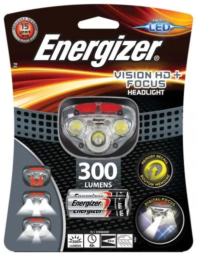 Latarka ENERGIZER czołówka VISION HD + FOCUS 300 szara